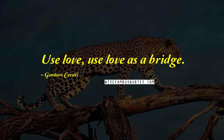 Gustavo Cerati Quotes: Use love, use love as a bridge.