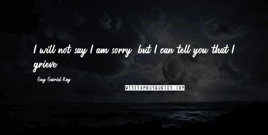 Guy Gavriel Kay Quotes: I will not say I am sorry, but I can tell you that I grieve.