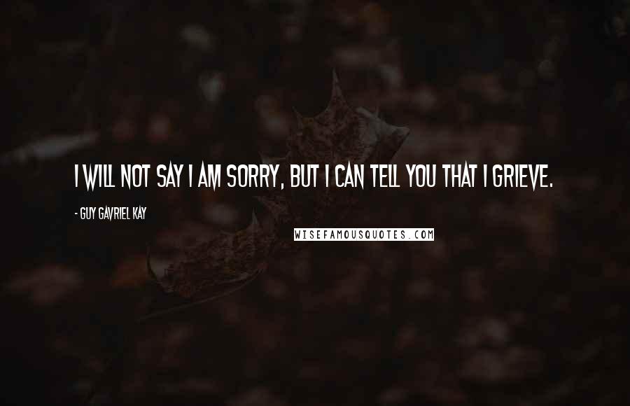 Guy Gavriel Kay Quotes: I will not say I am sorry, but I can tell you that I grieve.