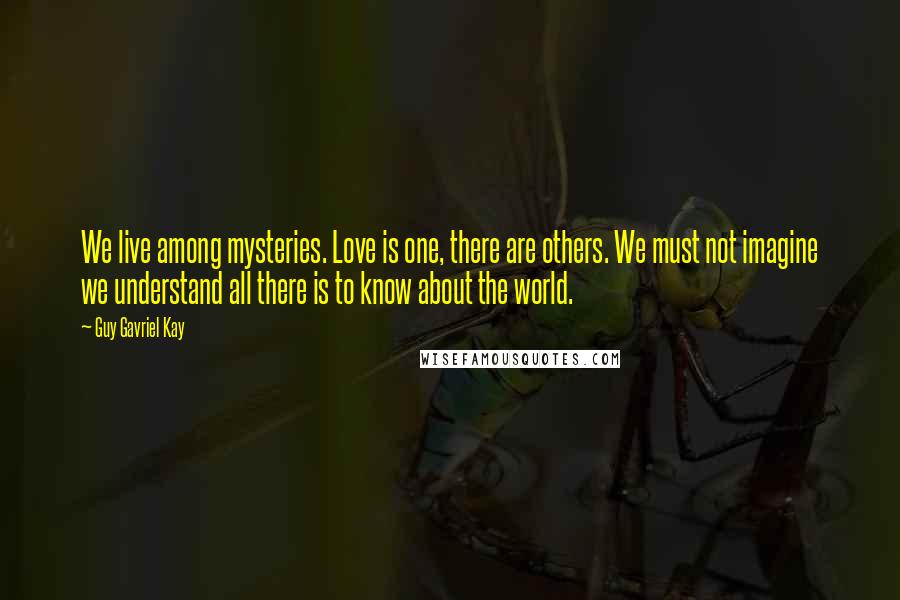 Guy Gavriel Kay Quotes: We live among mysteries. Love is one, there are others. We must not imagine we understand all there is to know about the world.