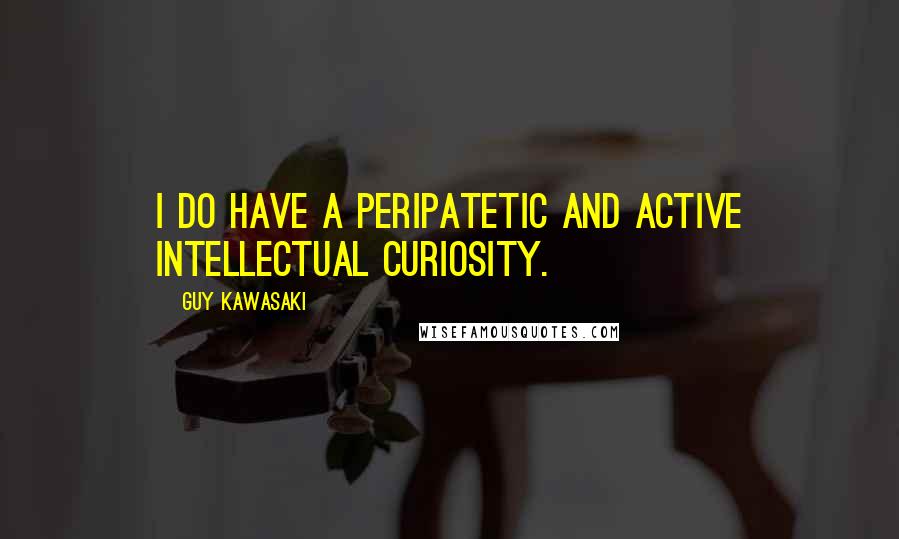 Guy Kawasaki Quotes: I do have a peripatetic and active intellectual curiosity.