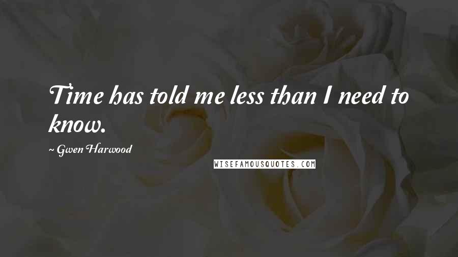 Gwen Harwood Quotes: Time has told me less than I need to know.