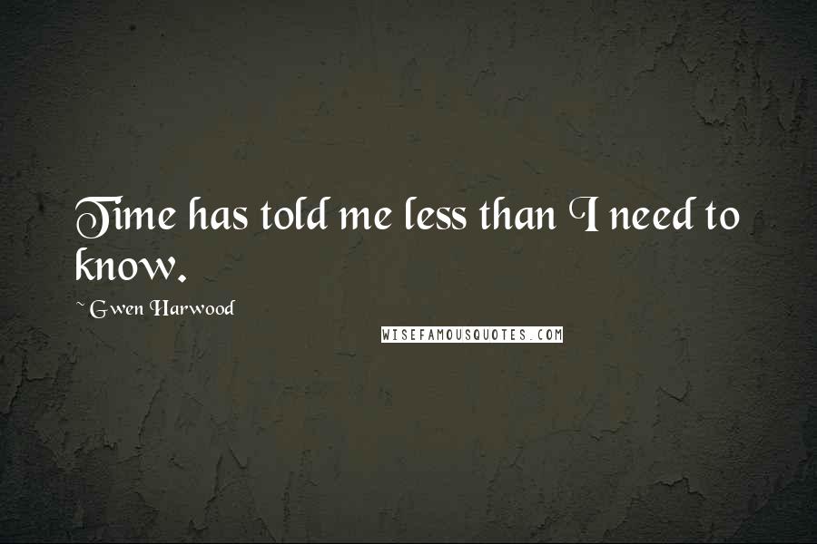 Gwen Harwood Quotes: Time has told me less than I need to know.