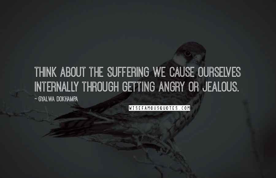 Gyalwa Dokhampa Quotes: Think about the suffering we cause ourselves internally through getting angry or jealous.