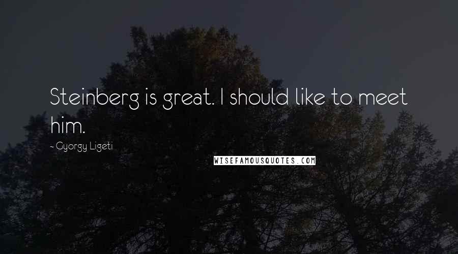 Gyorgy Ligeti Quotes: Steinberg is great. I should like to meet him.