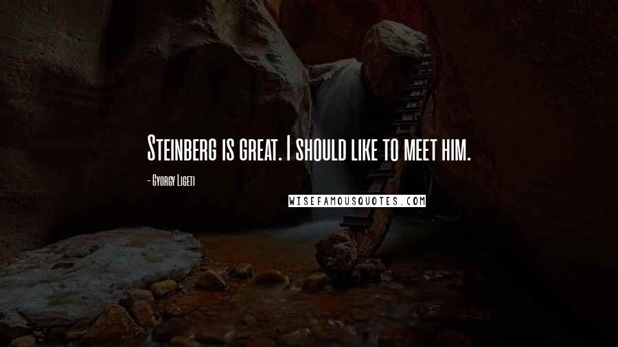Gyorgy Ligeti Quotes: Steinberg is great. I should like to meet him.