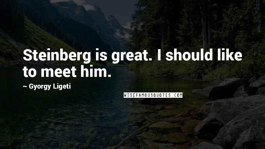 Gyorgy Ligeti Quotes: Steinberg is great. I should like to meet him.
