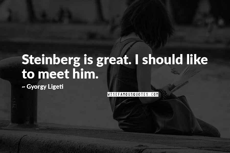 Gyorgy Ligeti Quotes: Steinberg is great. I should like to meet him.