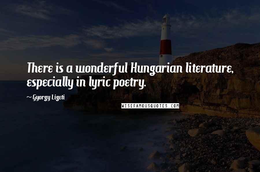 Gyorgy Ligeti Quotes: There is a wonderful Hungarian literature, especially in lyric poetry.