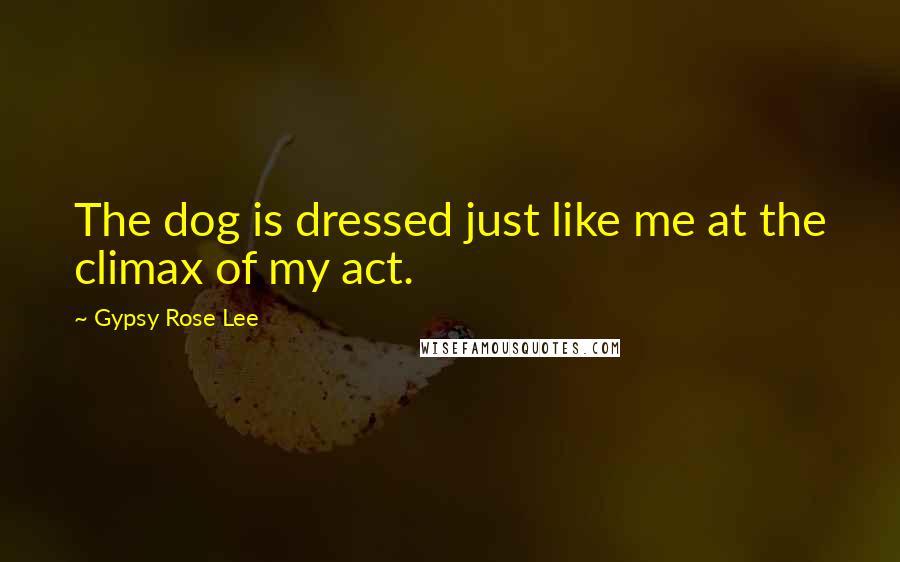 Gypsy Rose Lee Quotes: The dog is dressed just like me at the climax of my act.