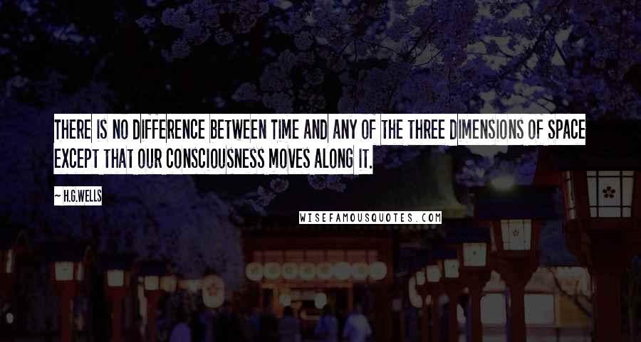 H.G.Wells Quotes: There is no difference between Time and any of the three dimensions of Space except that our consciousness moves along it.