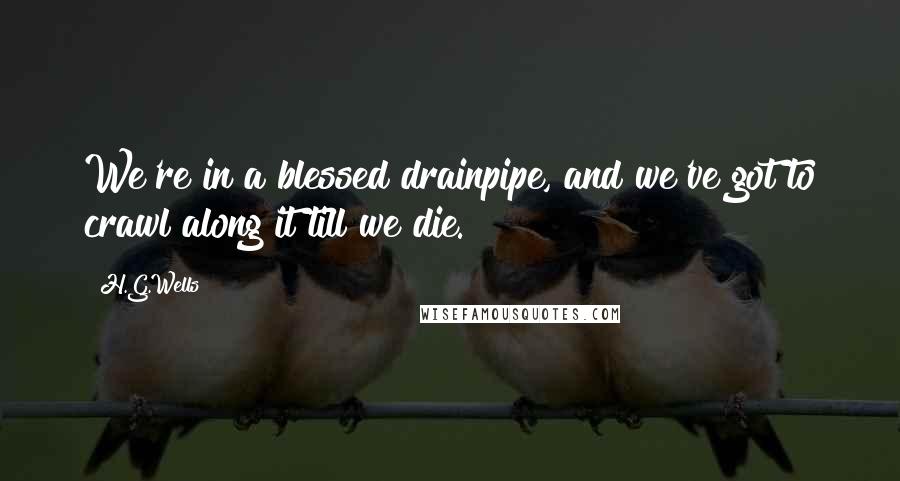 H.G.Wells Quotes: We're in a blessed drainpipe, and we've got to crawl along it till we die.