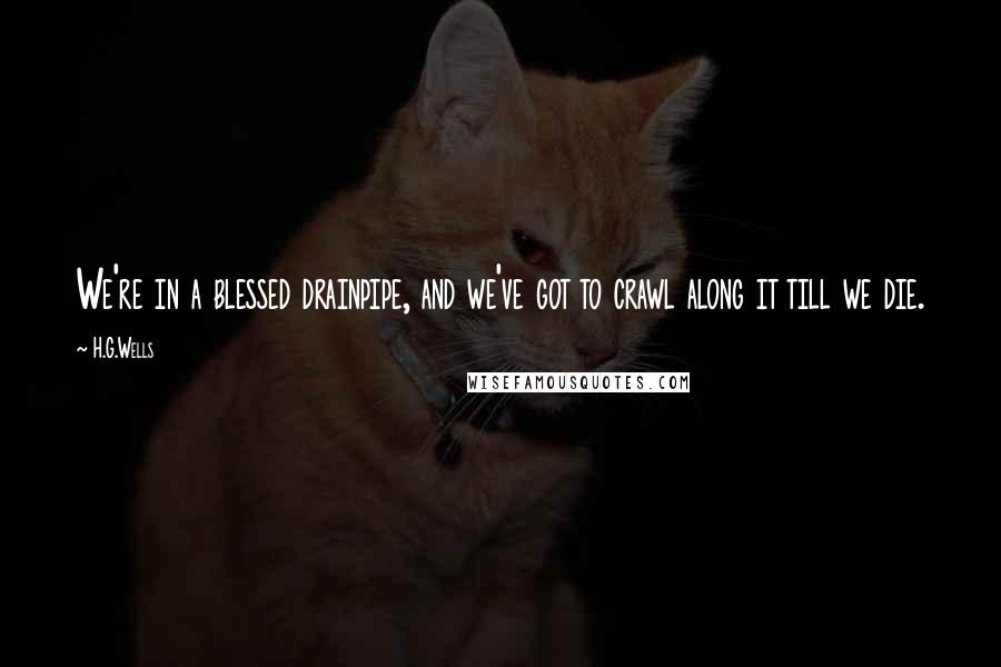H.G.Wells Quotes: We're in a blessed drainpipe, and we've got to crawl along it till we die.