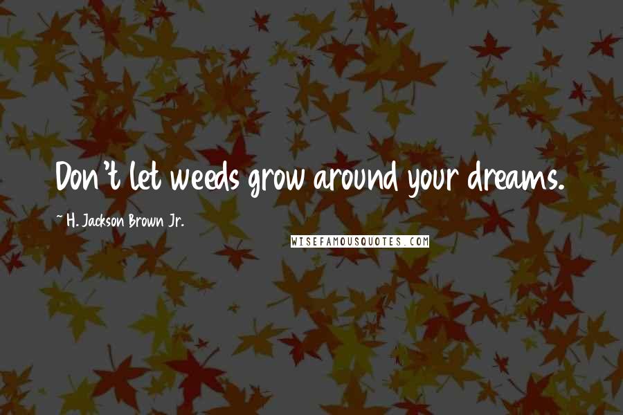H. Jackson Brown Jr. Quotes: Don't let weeds grow around your dreams.