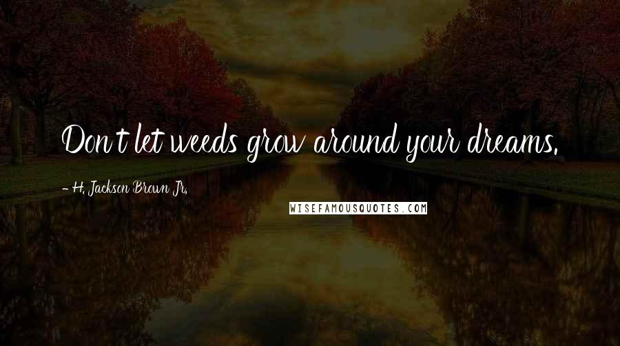H. Jackson Brown Jr. Quotes: Don't let weeds grow around your dreams.
