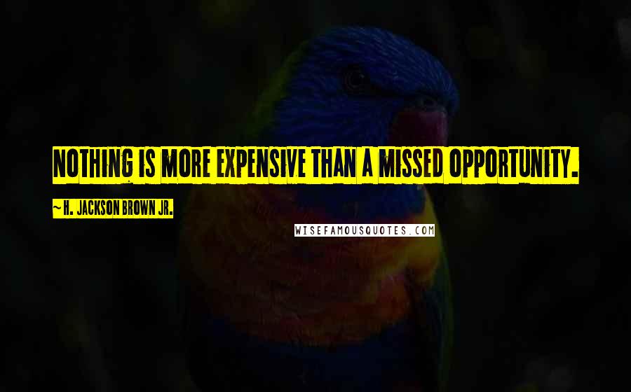 H. Jackson Brown Jr. Quotes: Nothing is more expensive than a missed opportunity.