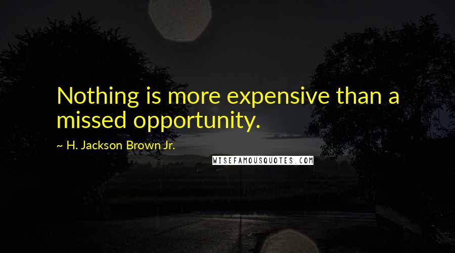 H. Jackson Brown Jr. Quotes: Nothing is more expensive than a missed opportunity.