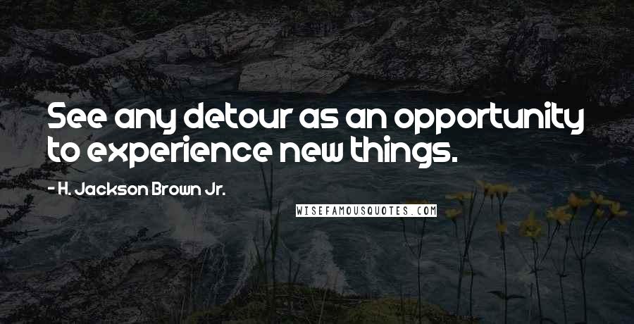 H. Jackson Brown Jr. Quotes: See any detour as an opportunity to experience new things.