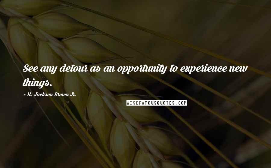 H. Jackson Brown Jr. Quotes: See any detour as an opportunity to experience new things.