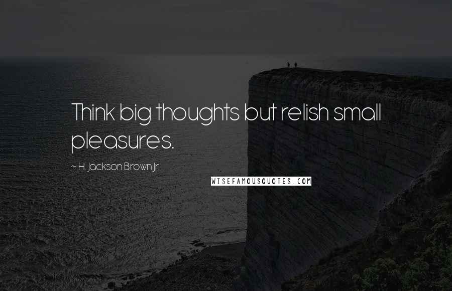 H. Jackson Brown Jr. Quotes: Think big thoughts but relish small pleasures.