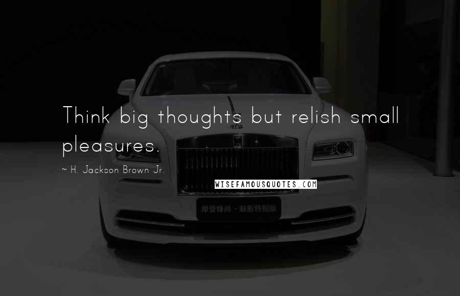 H. Jackson Brown Jr. Quotes: Think big thoughts but relish small pleasures.