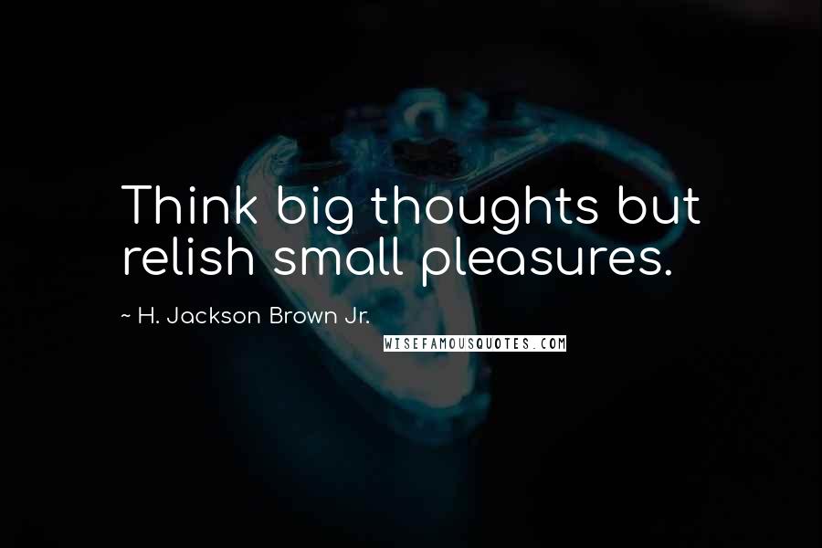 H. Jackson Brown Jr. Quotes: Think big thoughts but relish small pleasures.