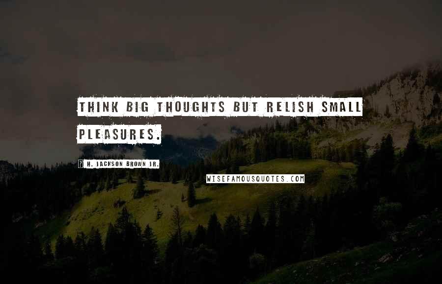 H. Jackson Brown Jr. Quotes: Think big thoughts but relish small pleasures.