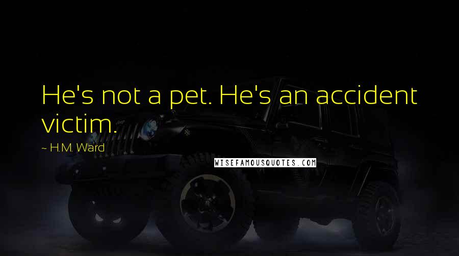 H.M. Ward Quotes: He's not a pet. He's an accident victim.