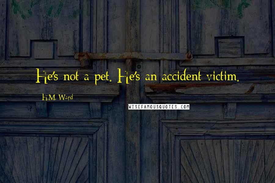 H.M. Ward Quotes: He's not a pet. He's an accident victim.