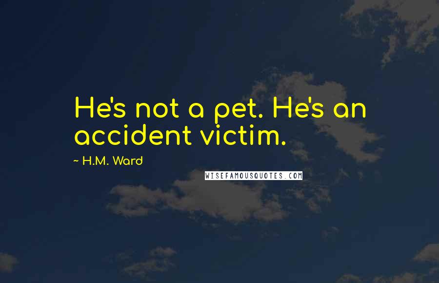H.M. Ward Quotes: He's not a pet. He's an accident victim.