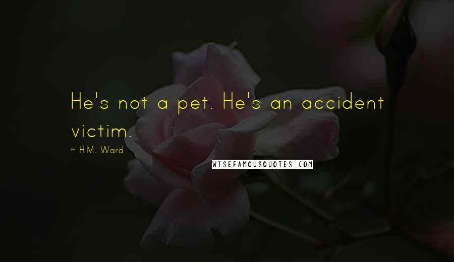 H.M. Ward Quotes: He's not a pet. He's an accident victim.