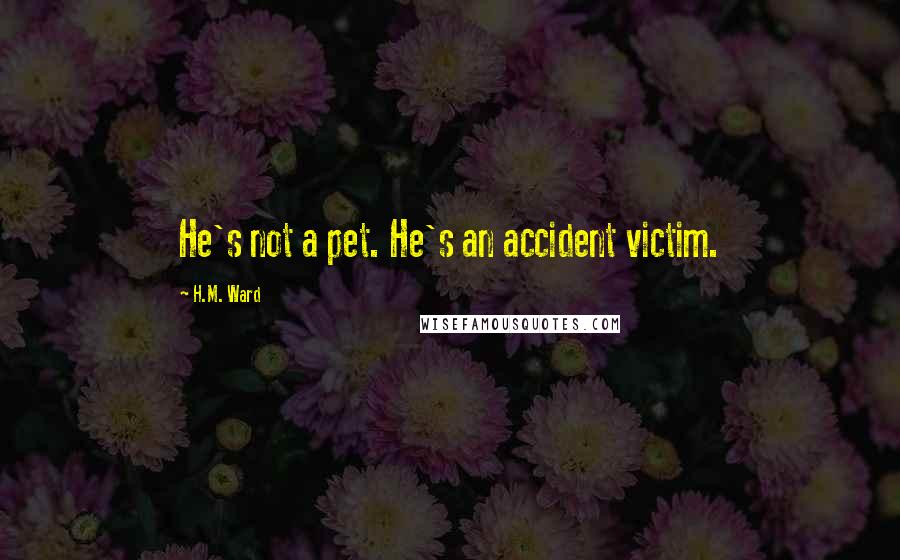 H.M. Ward Quotes: He's not a pet. He's an accident victim.