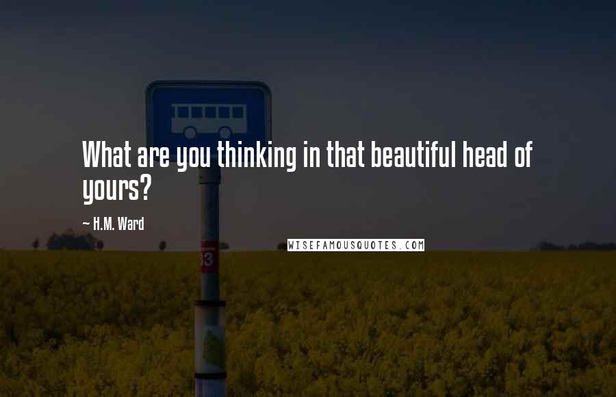 H.M. Ward Quotes: What are you thinking in that beautiful head of yours?