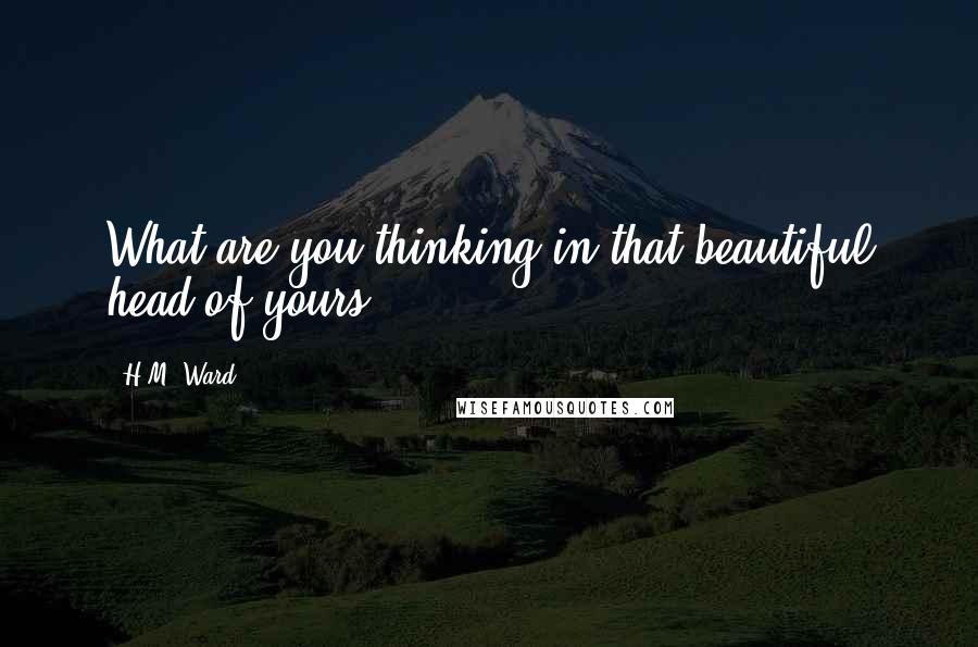 H.M. Ward Quotes: What are you thinking in that beautiful head of yours?