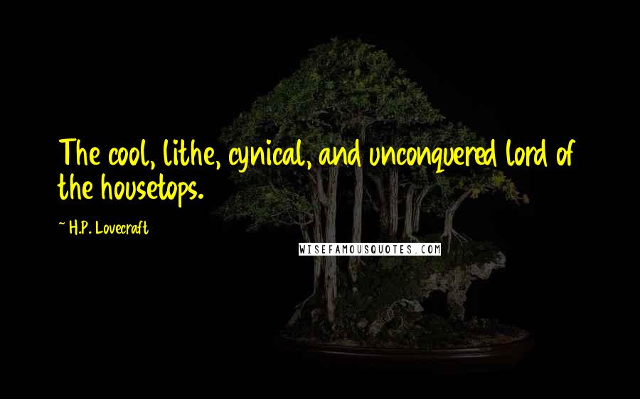 H.P. Lovecraft Quotes: The cool, lithe, cynical, and unconquered lord of the housetops.