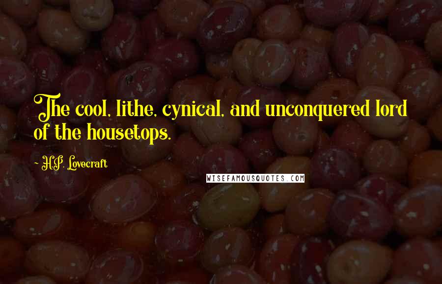 H.P. Lovecraft Quotes: The cool, lithe, cynical, and unconquered lord of the housetops.
