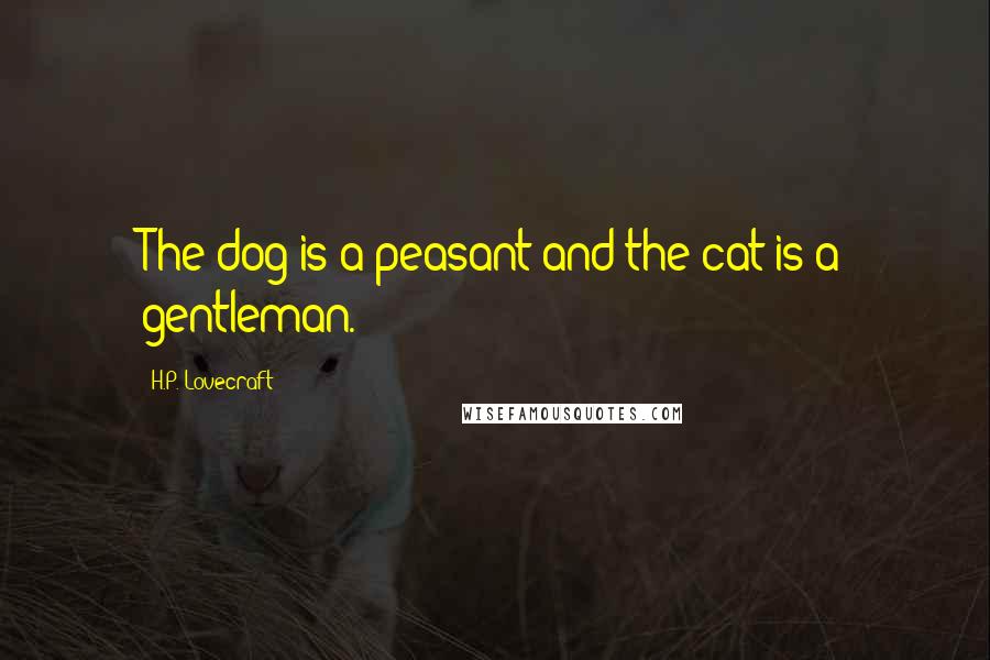 H.P. Lovecraft Quotes: The dog is a peasant and the cat is a gentleman.