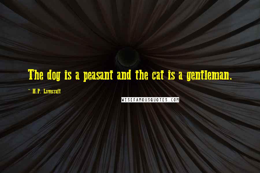 H.P. Lovecraft Quotes: The dog is a peasant and the cat is a gentleman.