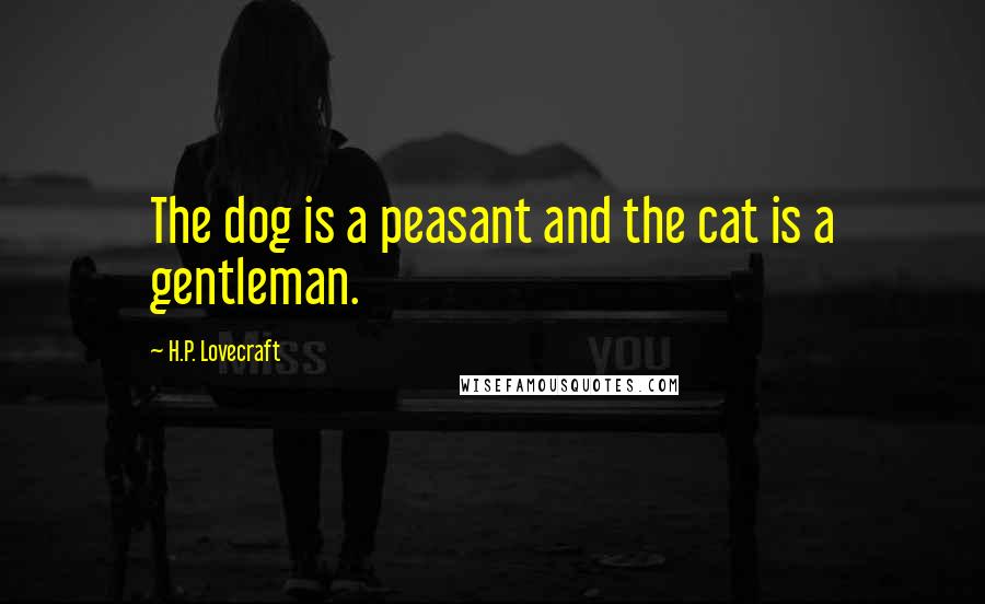 H.P. Lovecraft Quotes: The dog is a peasant and the cat is a gentleman.