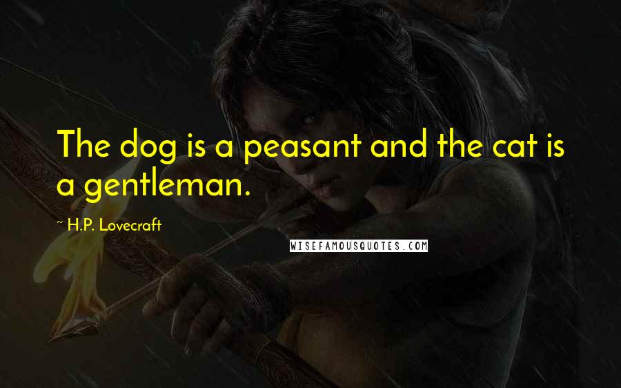 H.P. Lovecraft Quotes: The dog is a peasant and the cat is a gentleman.