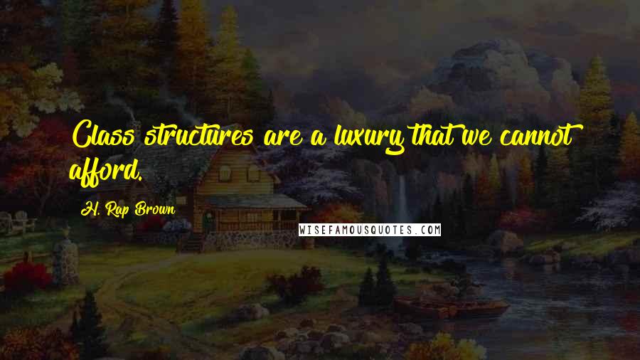 H. Rap Brown Quotes: Class structures are a luxury that we cannot afford.