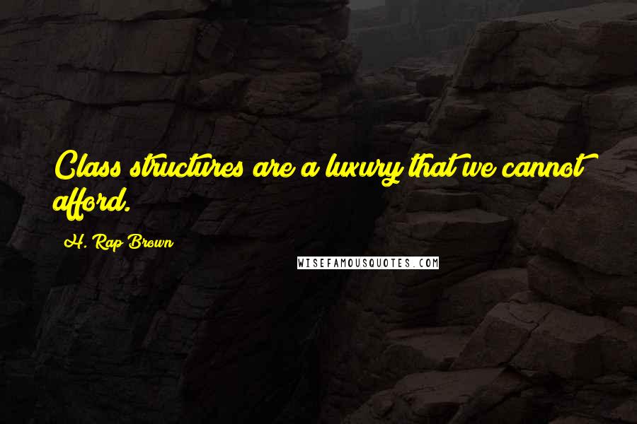 H. Rap Brown Quotes: Class structures are a luxury that we cannot afford.