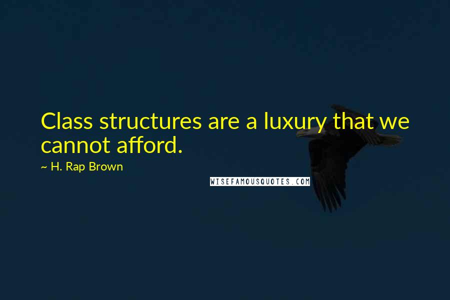 H. Rap Brown Quotes: Class structures are a luxury that we cannot afford.