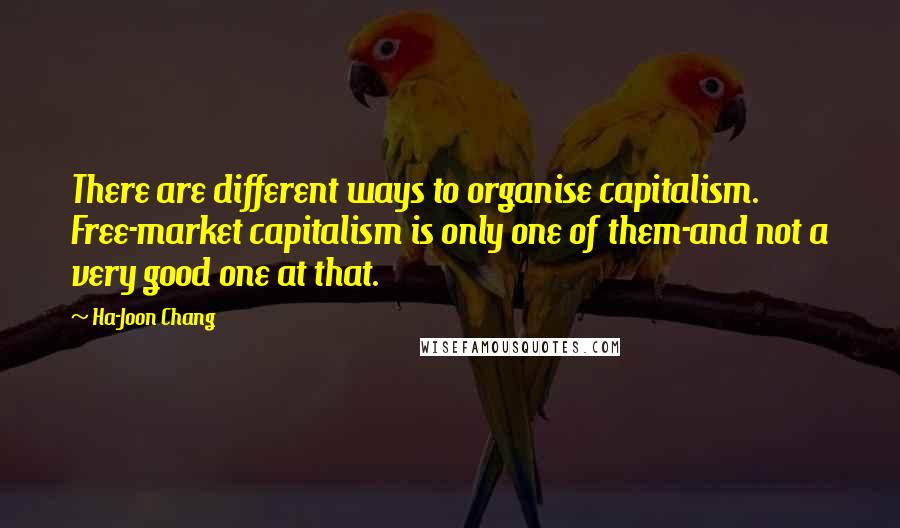 Ha-Joon Chang Quotes: There are different ways to organise capitalism. Free-market capitalism is only one of them-and not a very good one at that.