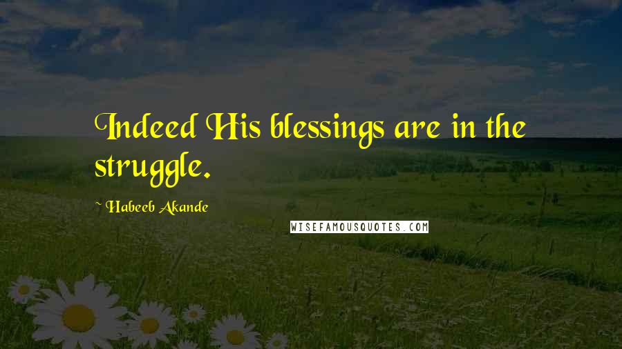 Habeeb Akande Quotes: Indeed His blessings are in the struggle.