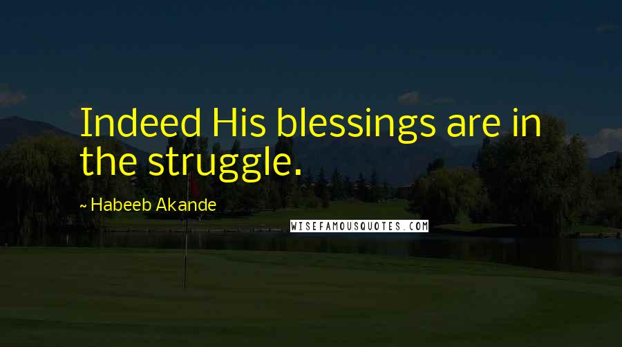 Habeeb Akande Quotes: Indeed His blessings are in the struggle.