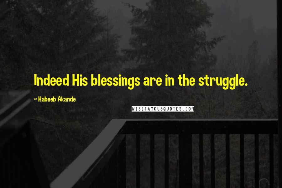 Habeeb Akande Quotes: Indeed His blessings are in the struggle.