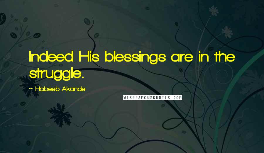 Habeeb Akande Quotes: Indeed His blessings are in the struggle.