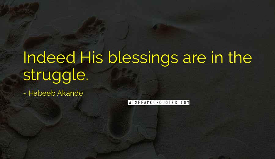 Habeeb Akande Quotes: Indeed His blessings are in the struggle.