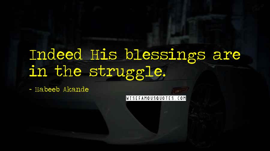Habeeb Akande Quotes: Indeed His blessings are in the struggle.